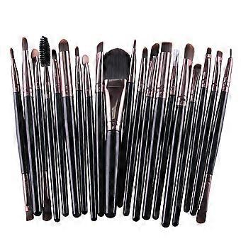 20pcs Professional Makeup Brushes Foundation Brush Powder Brush Eyebrow Brush Kit Cosmetic Tools (Black)