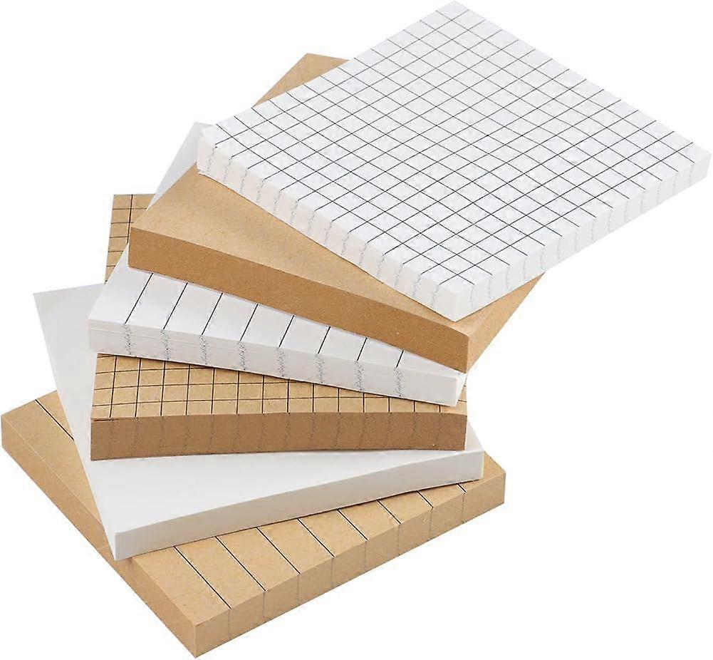 6 Pcs Lined Sticky Notes Pad, 3X3 Inch Self-Stick Notes, 80 Sheets/Pad, Paste Acsergery Gift