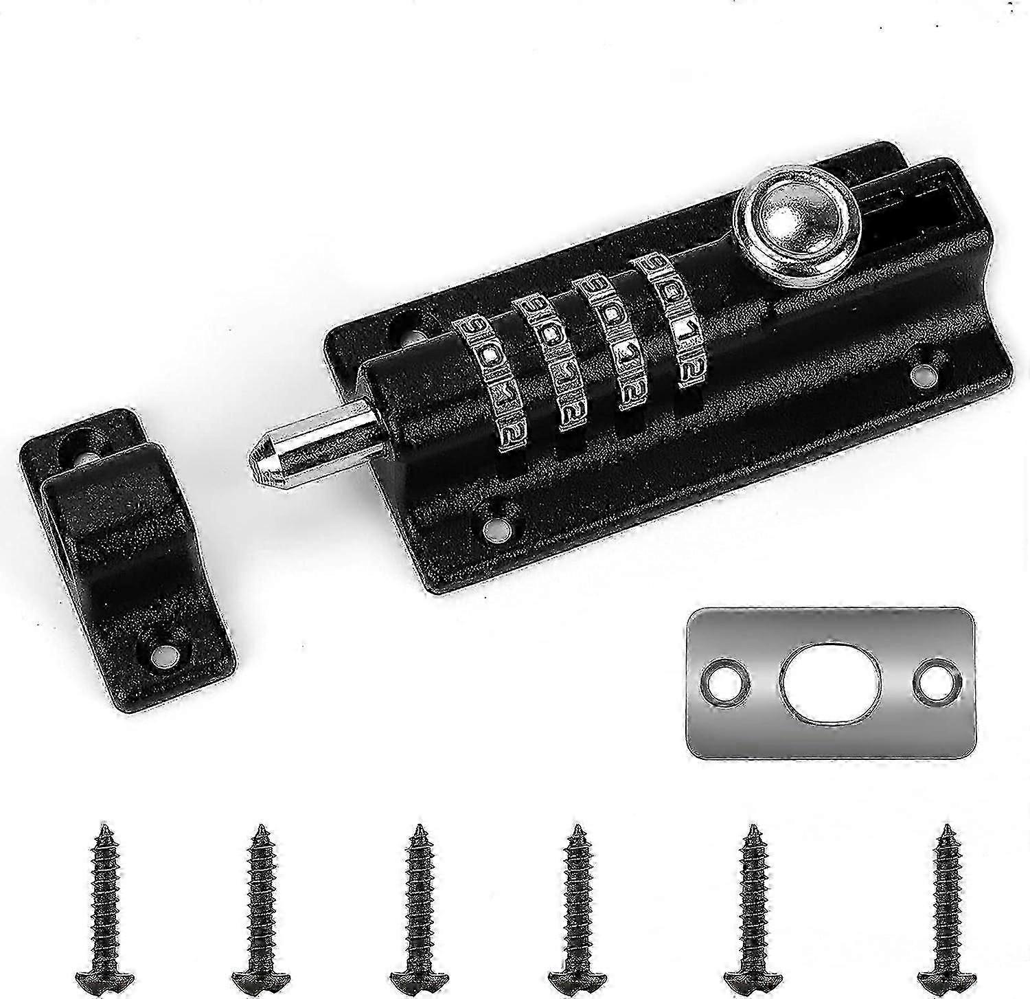 Code Door Lock, 4 Wheels Recodable Door Lock Water Resistant Keyless Combination