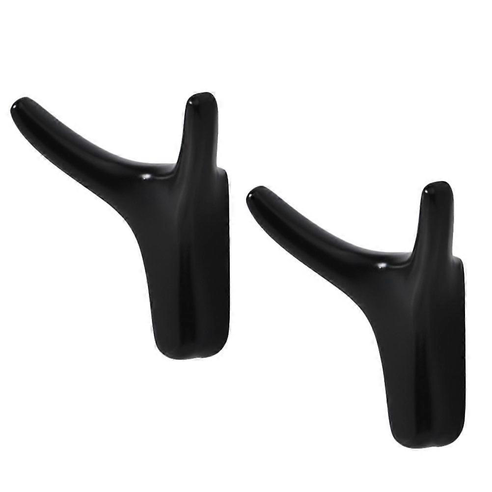 Black Cow Head Coat Hook for Storage Use 2Pcs Multifunction Storage Hooks Set