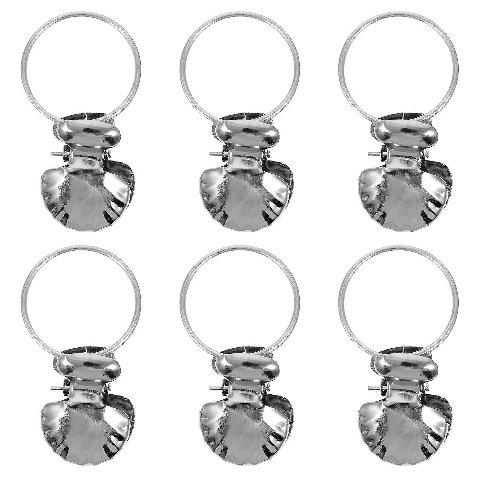 Stainless Steel Curtain Hooks Bathroom Shell Pattern for 30Pcs Pack