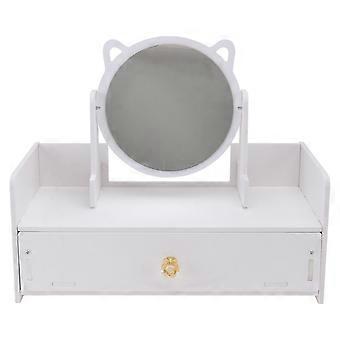 Multifunctional Desktop Makeup Mirror Storage Box 1Pcs for Home