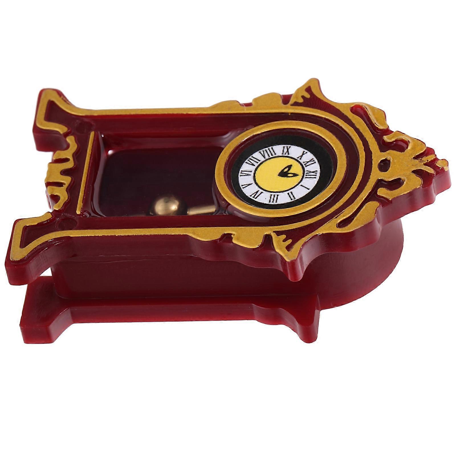 Simulation Pendulum Clock Miniature House Decor for Decoration Red