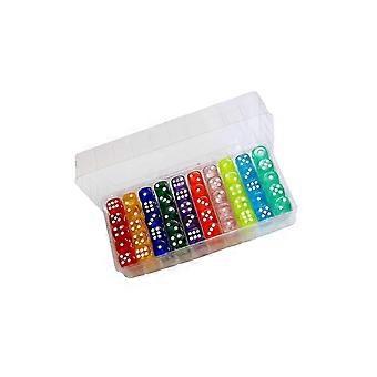 100pcs 6 Sided Games Dice Set Acrylic Dice For Board Games Teaching