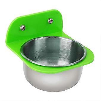 Tragbarer Vogel Haustier Tier Metall Futter Wasser Futternapf Behälter Becher (Grün)