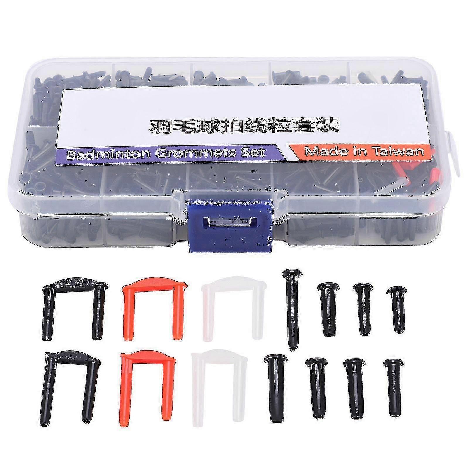 Badminton Grommets Set - Stringing Tools Bucket for Racquet Eyelets, String Protector Zekai