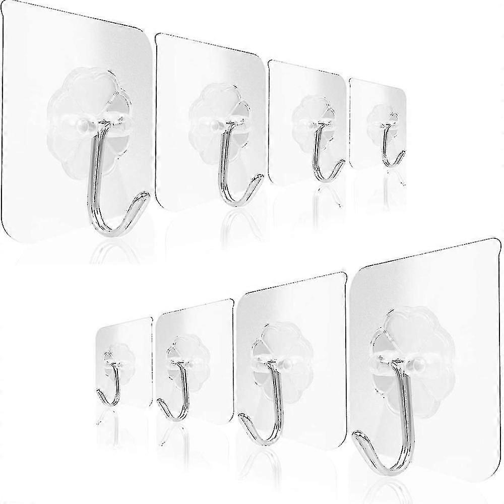 12pcs Adhesive Wall Hooks Without Nails Seamless Hooks For Bathroom