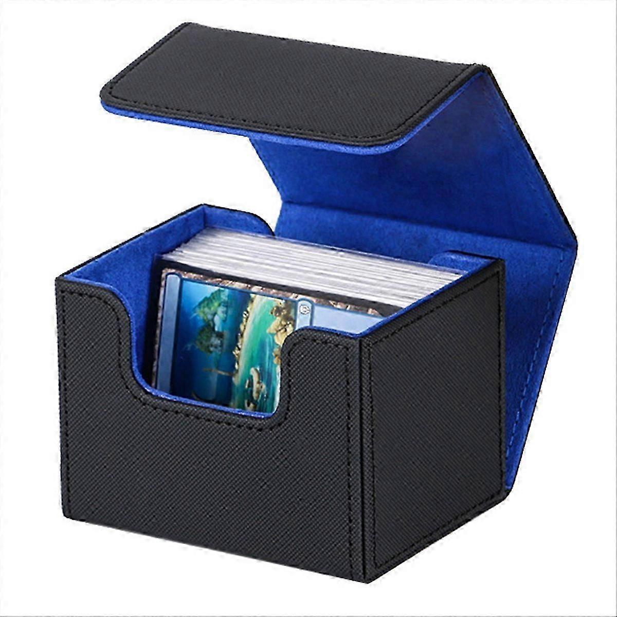100+ Trading Card Deck Box Game Card Case Protector Black&Blue