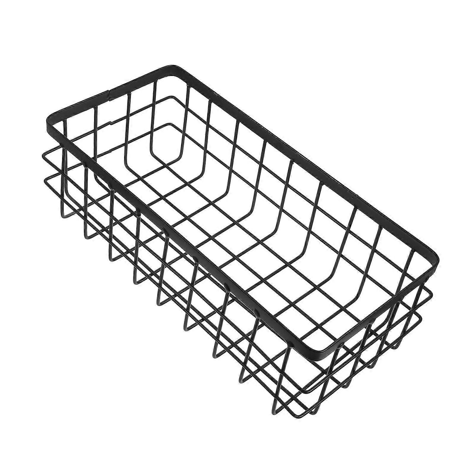 Metal Storage Basket Rectangular Wall Mounted Storage Shelf for Bathroom