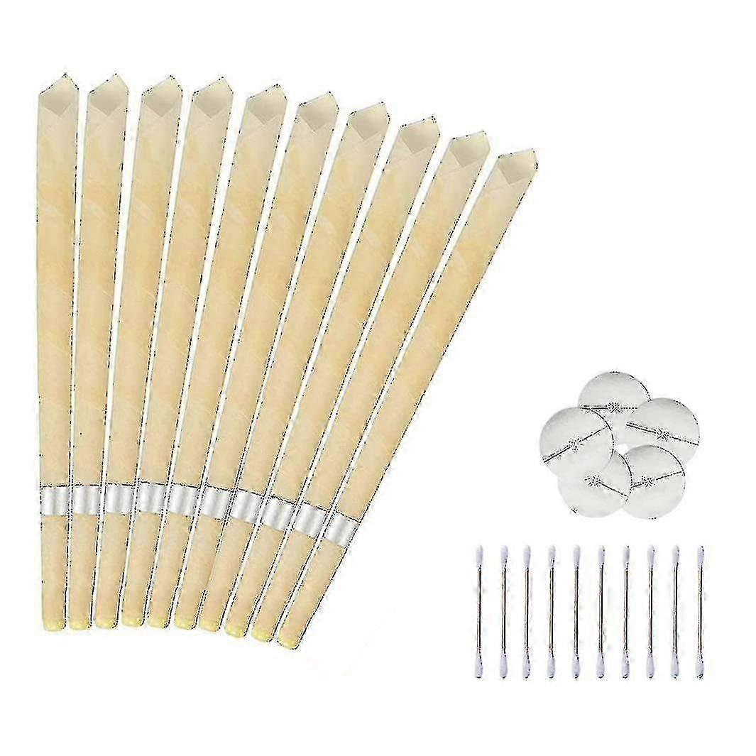 10 Pcs Ear Candles With 5 Protective Discs