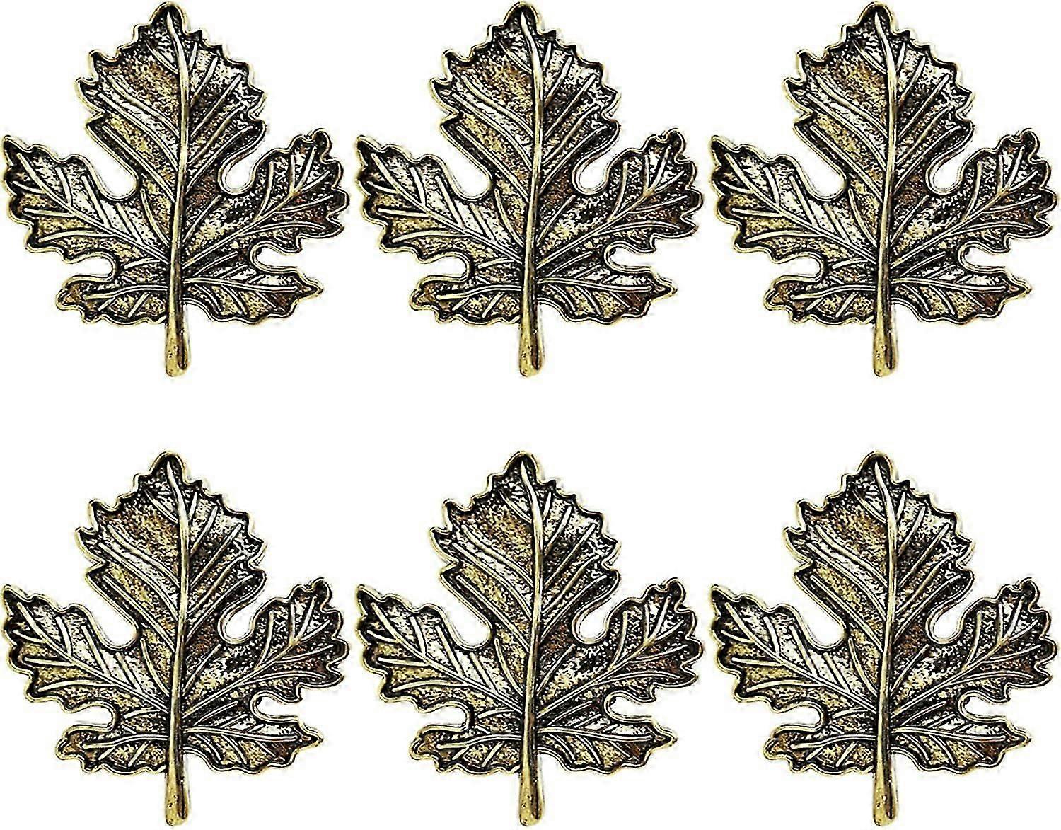 Fall Theme Table Decoration, 6 Pcs Maple Leaf Napkin Rings