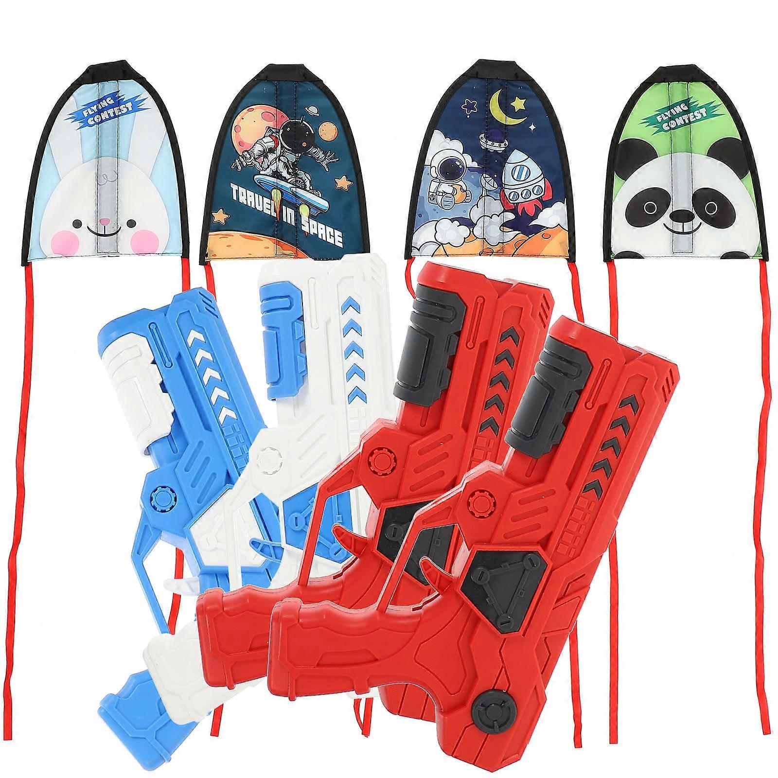 Wind Kite Toy Set for Kids Featuring 4Pcs Ejection Stringless Kite Launcher