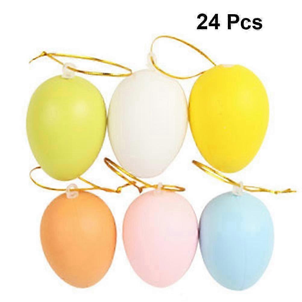 Graffiti Egg Artificial Easter Decoration compatible with Decoration 24Pcs Assorted Color Plastic