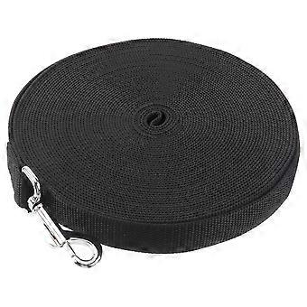15 m x 2,5 cm lange Hunde-Welpen-Leine für Welpenerziehung und Gehorsamstraining (Schwarz)