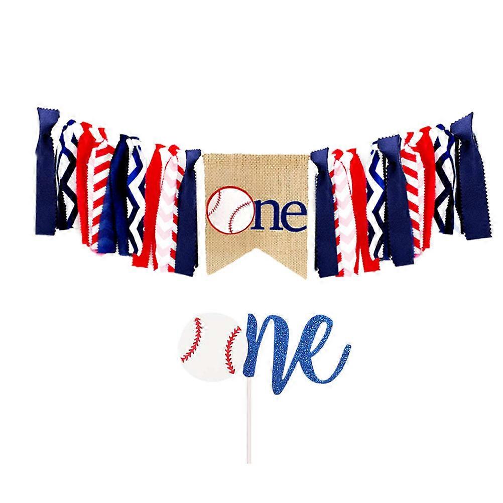 Baseball Theme Party Decoration Banner 3Pcs Set with Pull Flag