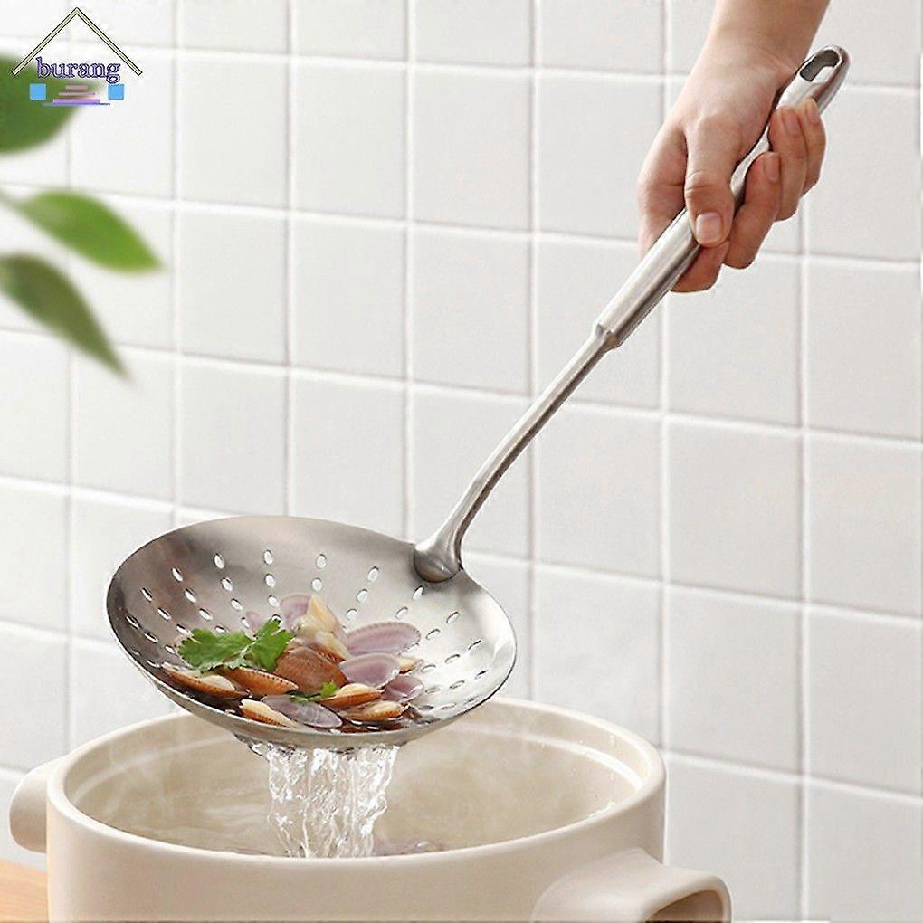 Rust-proof stainless steel slotted spoon kitchen strainer