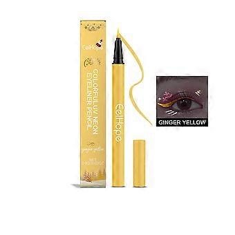 2pcs 8-color Halloween neon UV liquid eyeliner pen (ginger yellow), quick-drying and long-lasting non-smudging eye makeup eyeliner pen