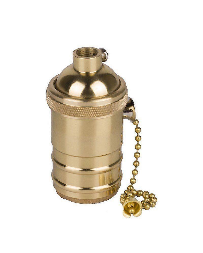 Old E27 socket socket with switch in copper wire, Macaron Copper brass