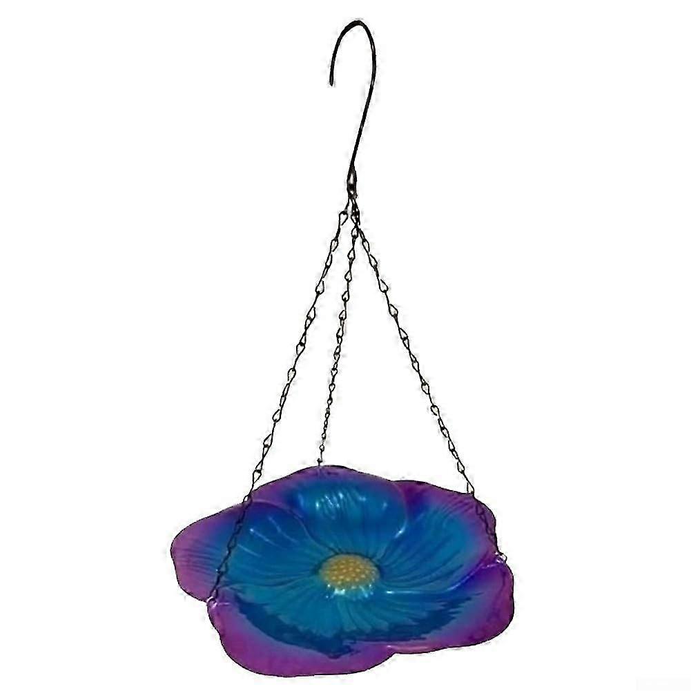 Blue Outdoor Hanging Bird Bath
