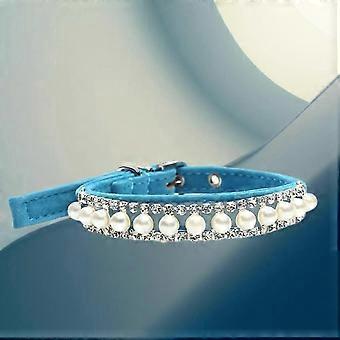 Verstellbares Katzenhalsband mit Perle, Größe M