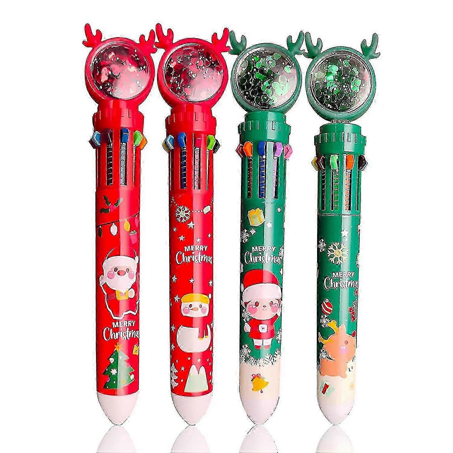 Retractable 10-Color Xmas Pen
