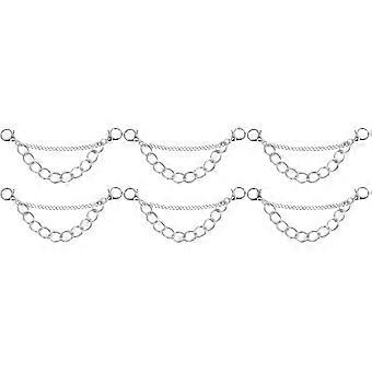 Metal Shoe Chain Silver Punk Shoe Chain for Decor 6Pcs Set