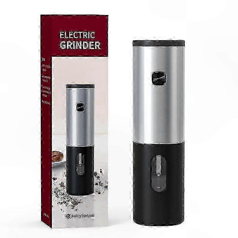 Gravity Pepper Grinder Adjustable Coarse Salt Mill Silver, Electric