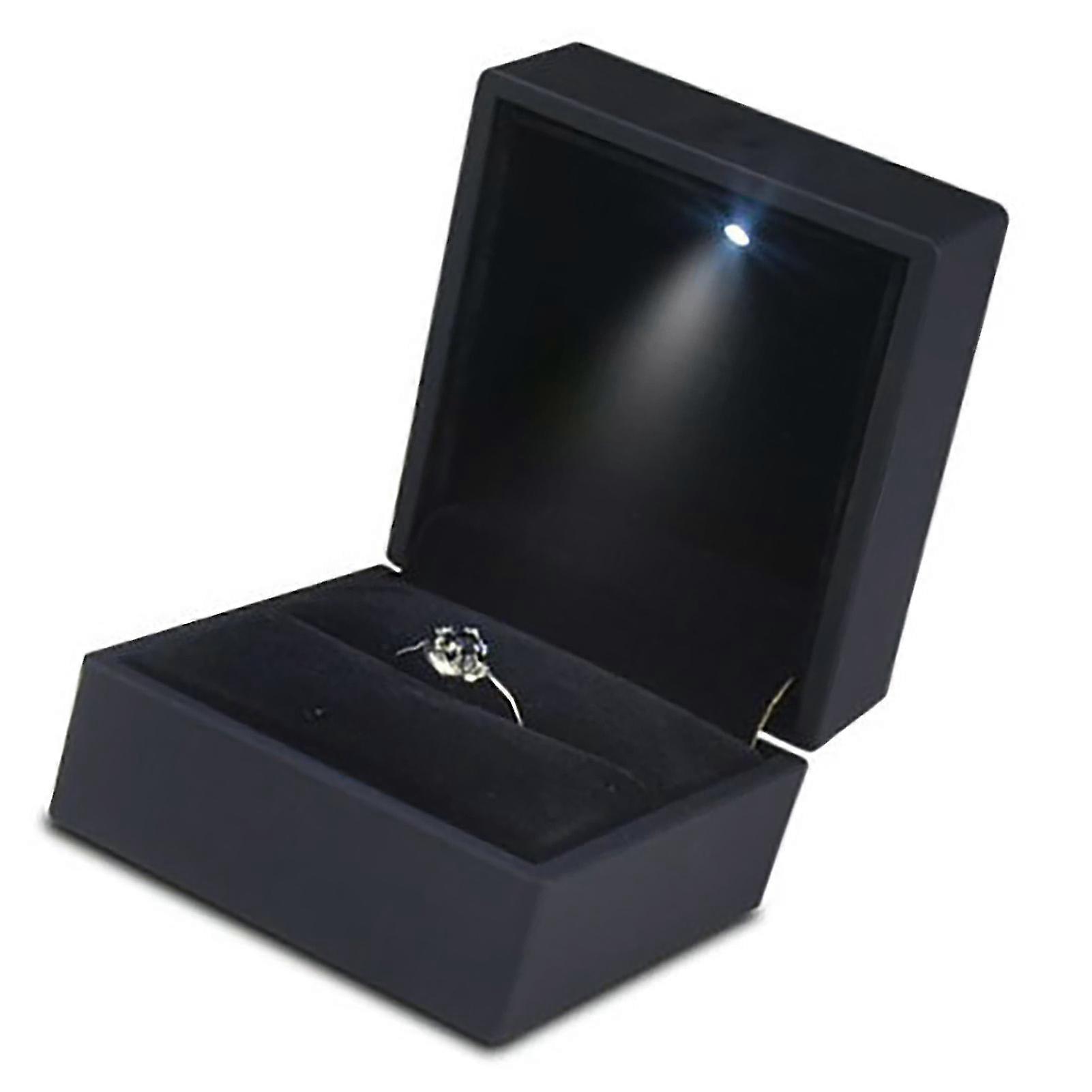 Elegant Black Ring Box LED Lit