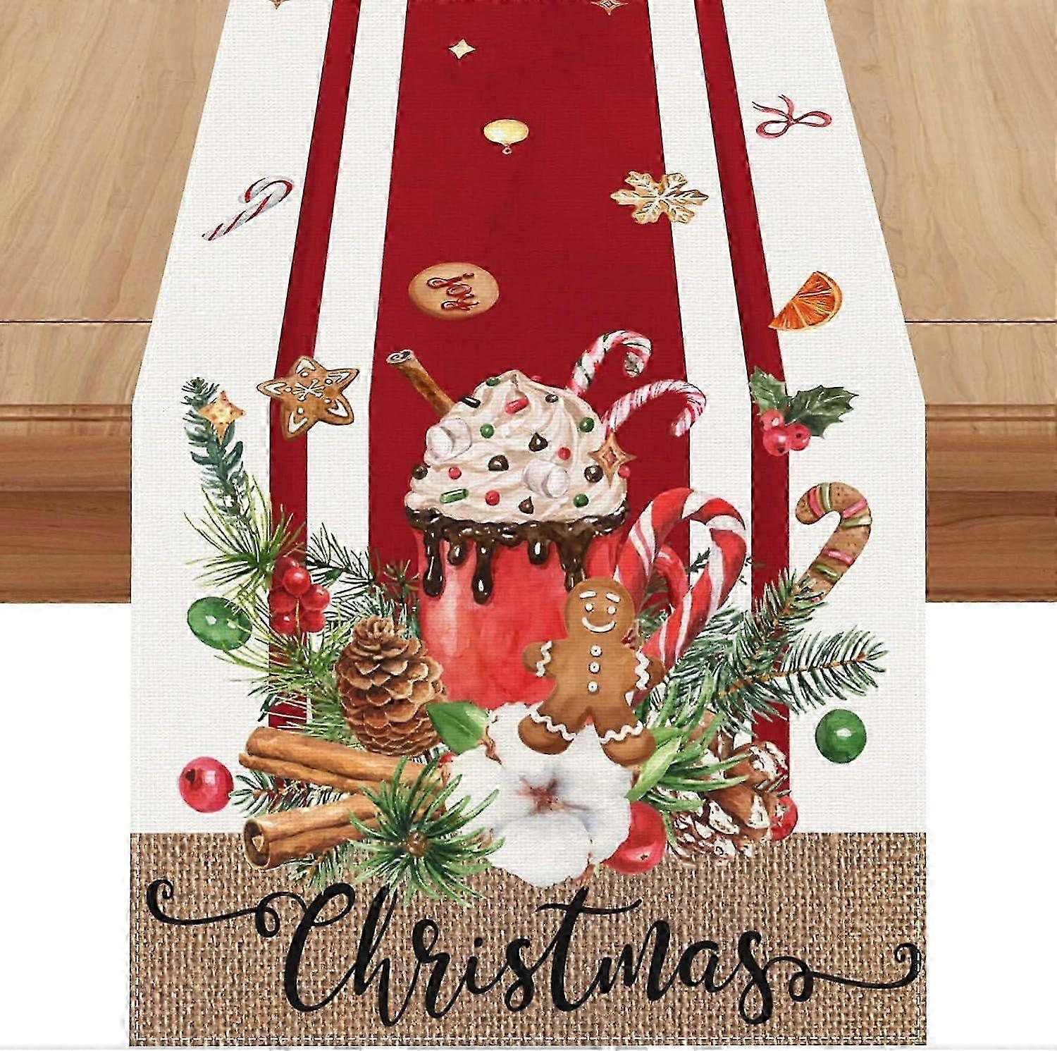 72 Inch Linen Christmas Table Runner