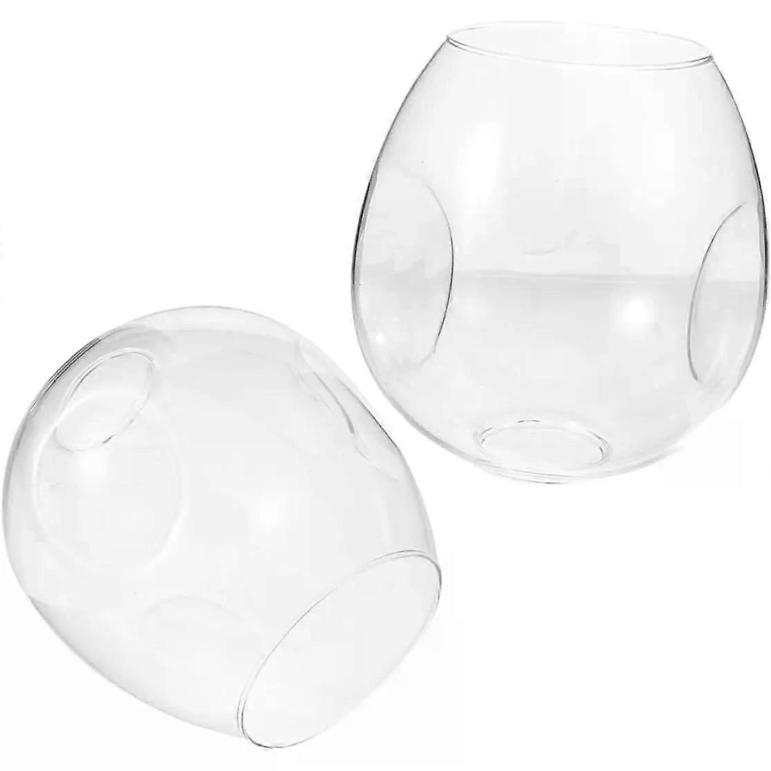 Glass Lamp Shade Replacement for Ceiling Light, Double Hole 2 Pack