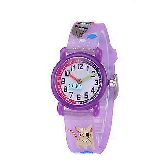 Kids Cartoon Watch Quartz Watches for Children Use Purple Design