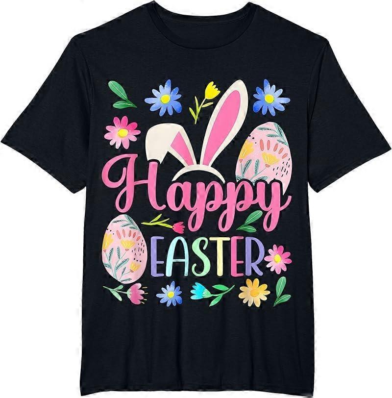 Happy Easter Bunny Spring Easter Egg Easter T-Shirt S-4XL