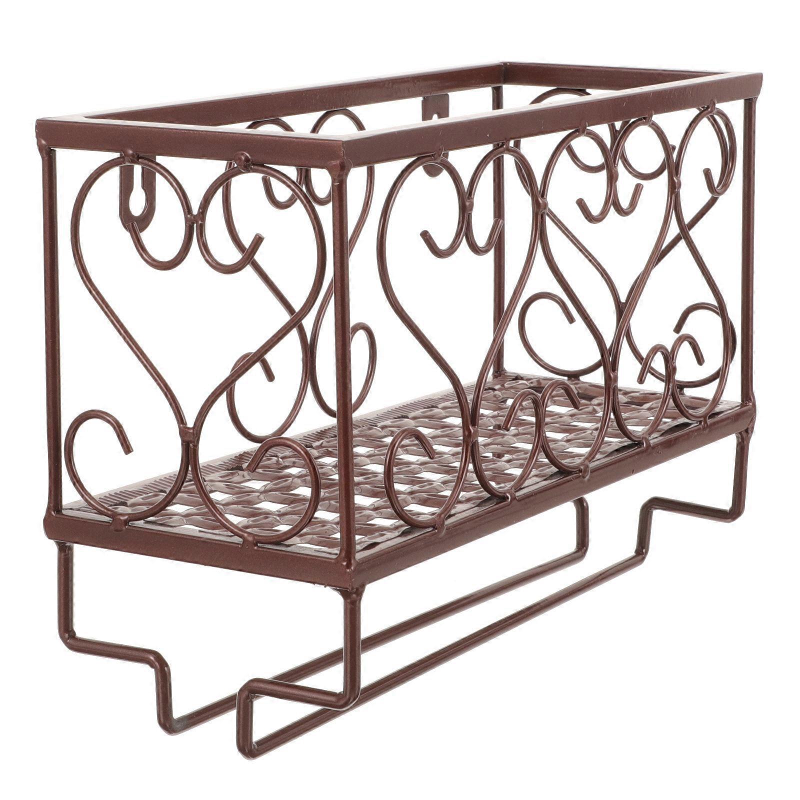 Wall Mounted Rack for Storage Use with Iron Bottle Holder