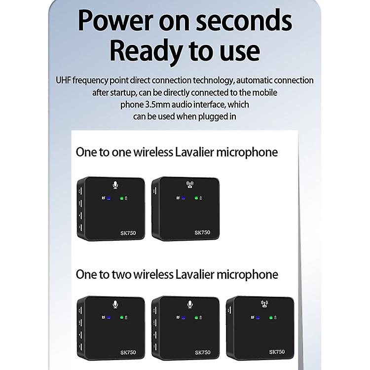 Sk750 Type-c Charging One For One Wireless Lavalier Mini Microphone
