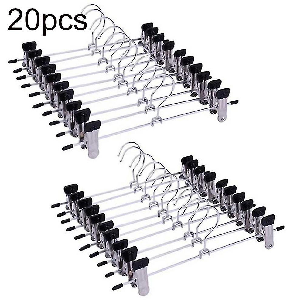 10/20pcs Antidérapant Réglable Stand Cintre Pantalon Jupe Vêtements Rotatif Clips