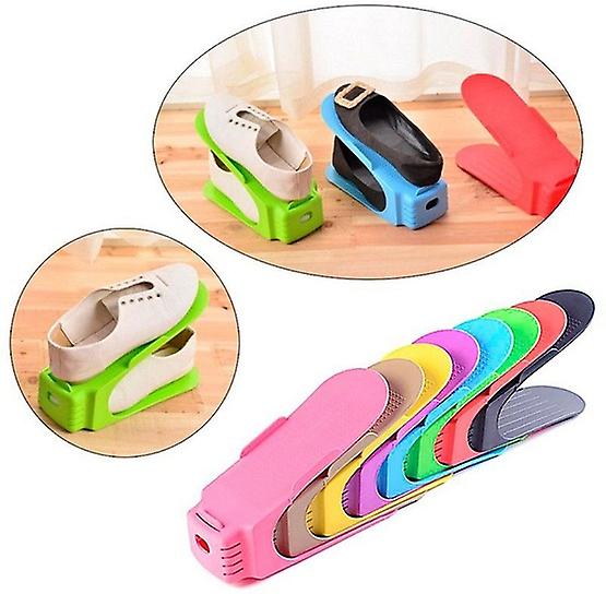 Display Rack Shoes Organizer Space-Saving Plastic Storage Rack