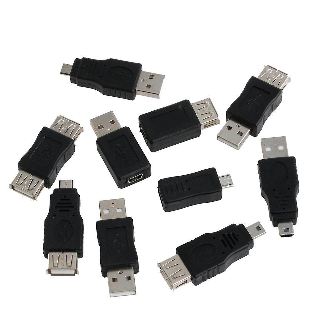 10 قطع OTG 5 دبوس F / ل M محول مبدل صغير USB ذكر إلى أنثى مايكرو