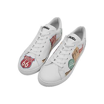 Men Vegan Leather Sneakers - Route 66 Design - Ace Sneakers Men