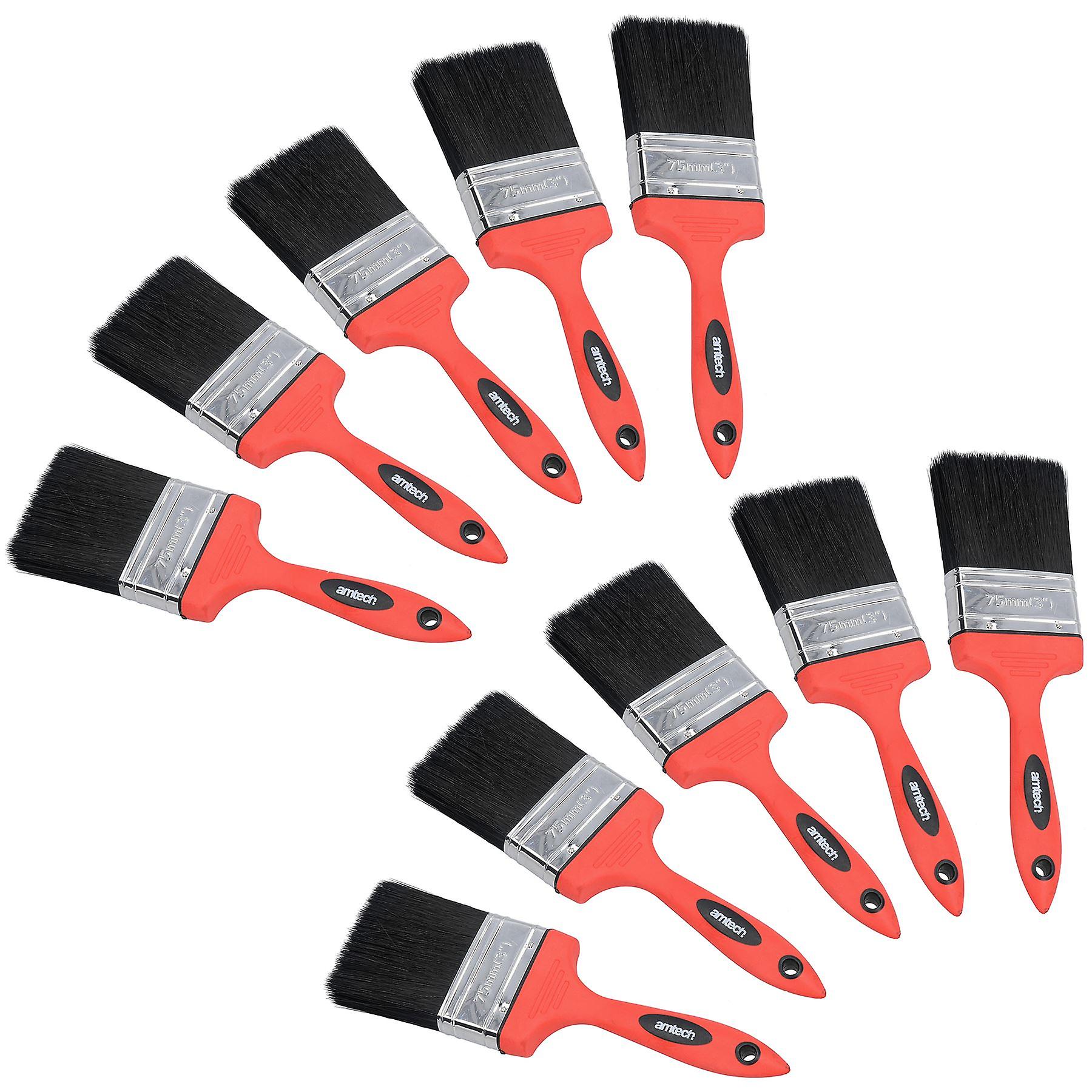 3” 75mm Paint Brush No Bristle Loss with Soft Grip Handle Painting Decorating 10pk