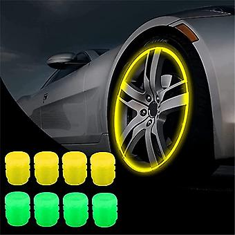 16/8/4pcs Tappi dello stelo della valvola della gomma dell'automobile, tappi universali della ruota dell'automobile impermeabile noctilucente, adatti per auto, motocicli, biciclette
