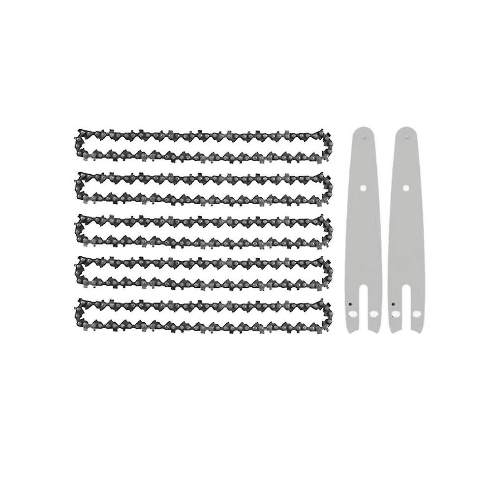 5 Pieces 6 Inch Mini Chainsaw Chain With 2 Pcs Replacement Saw Chain Bar For Cordless Electric Port