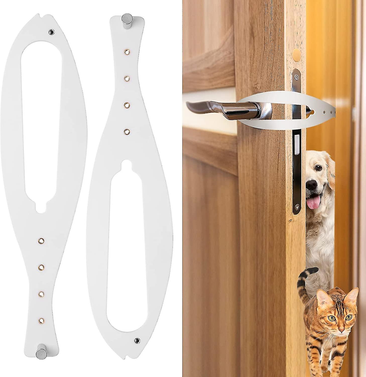 2pcs Cat Door Holder Latch, Flex Latch Cat Door Stopper With Adjustable Strap 2.5-6" Wide, Easy To Install