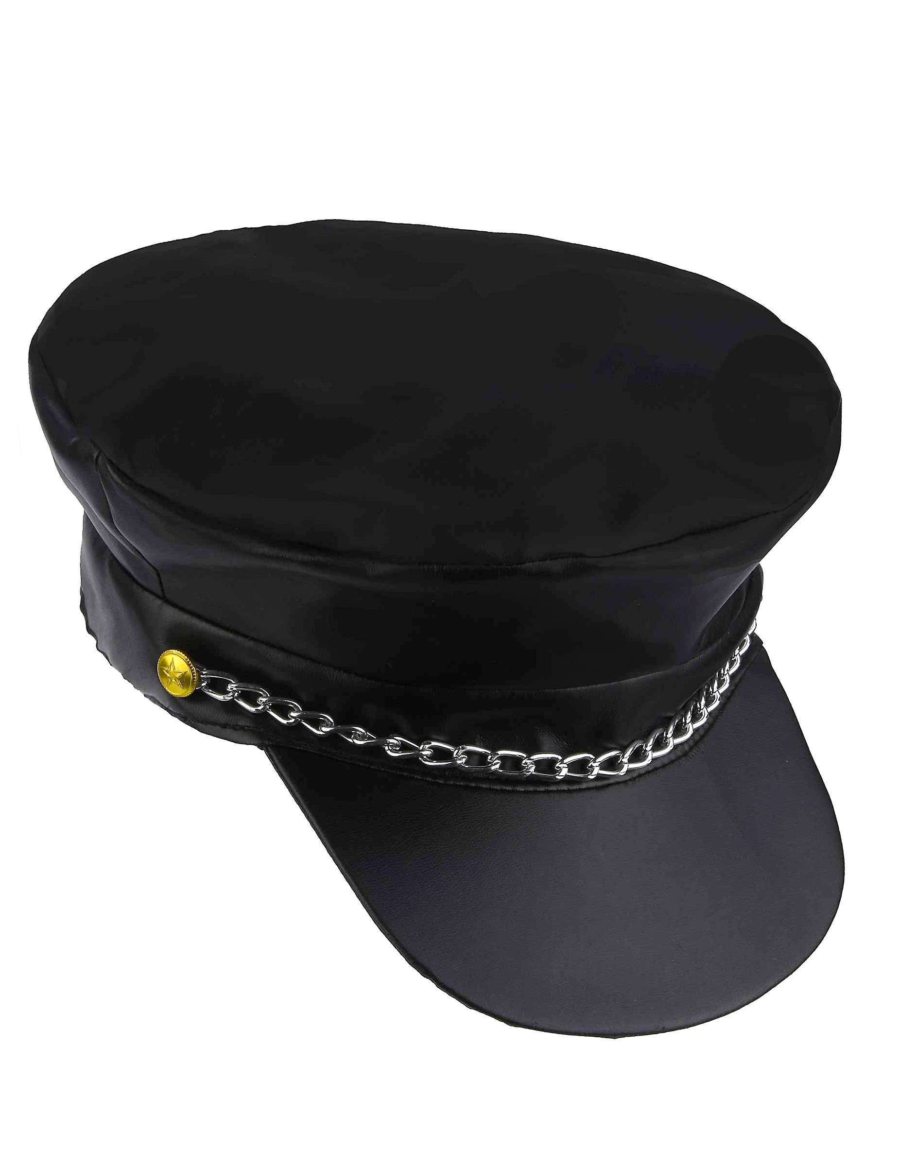 Schwarze Bikerkappe für Erwachsene