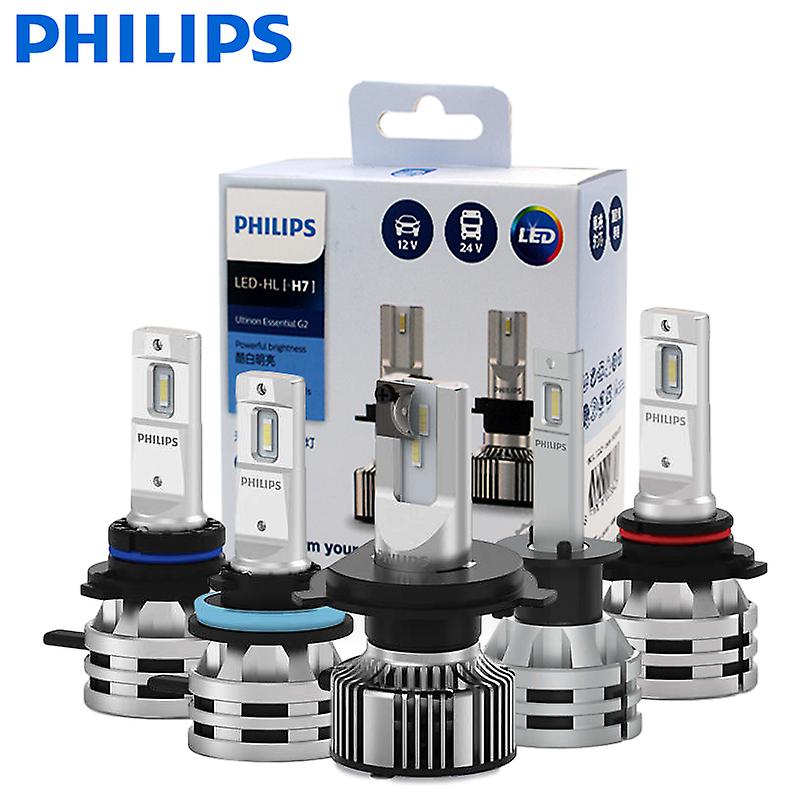 2db Philips Ultinon Essential G2 Led H1 H4 H7 H8 H11 H16 Hb3 Hb4 Hir2 6500k fényes fehér automatikus fényszóró LED izzók 12v 24v lámpák