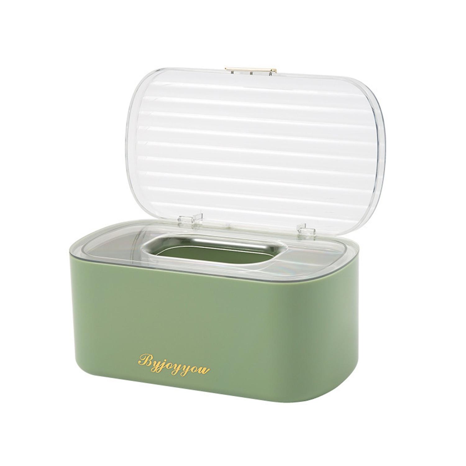 Face Cover Box Built-in Spring Sealing Strap with Lid Wide Opening Dust-proof Plastic Multifunctiona