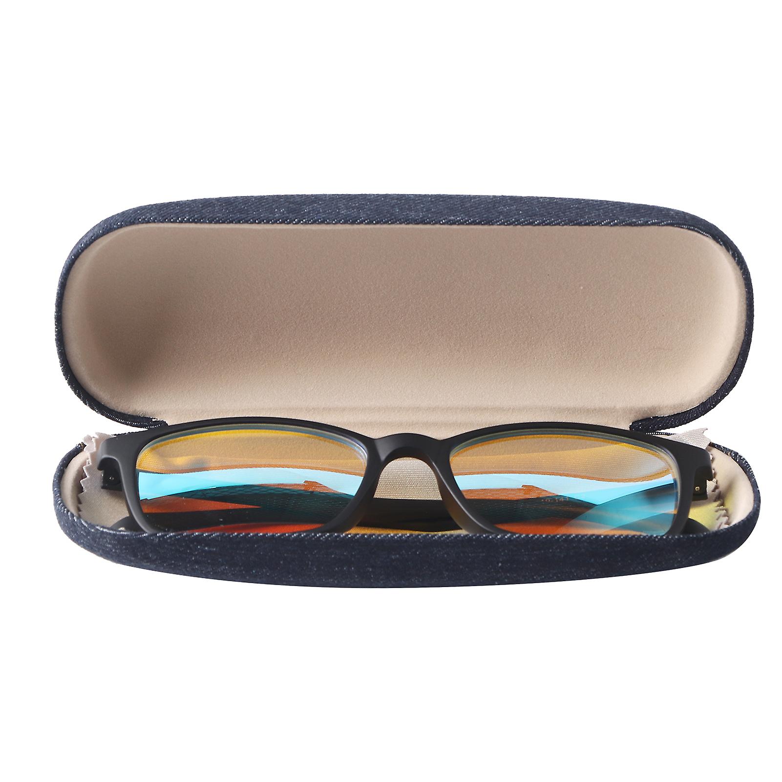 Premium Zippers Eyeglasses Case Imported Linen Fabric Hard Shell, Spring Switch Closure Design For Sunglasses, Comprehensive Workout Solution With
