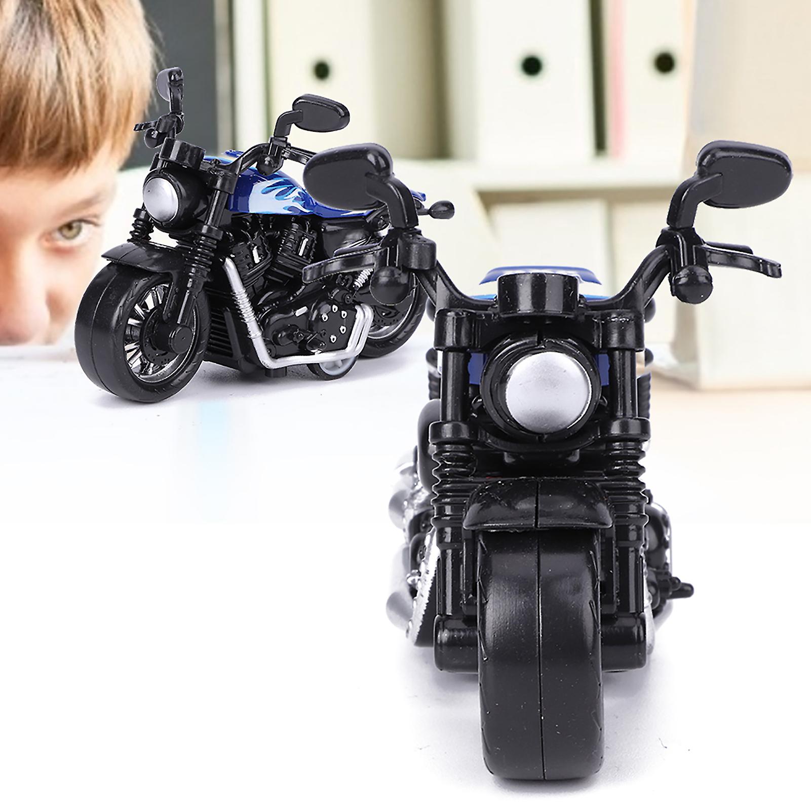 Alloy Motorcycle Model, Highly Simulated Toy for Kids (Blue)