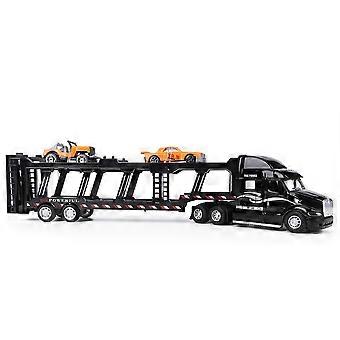 1:48 35CM Alloy Truck Model Simulatie Licht Geluidseffect Voertuigen Speelgoed met 2 stuks Auto