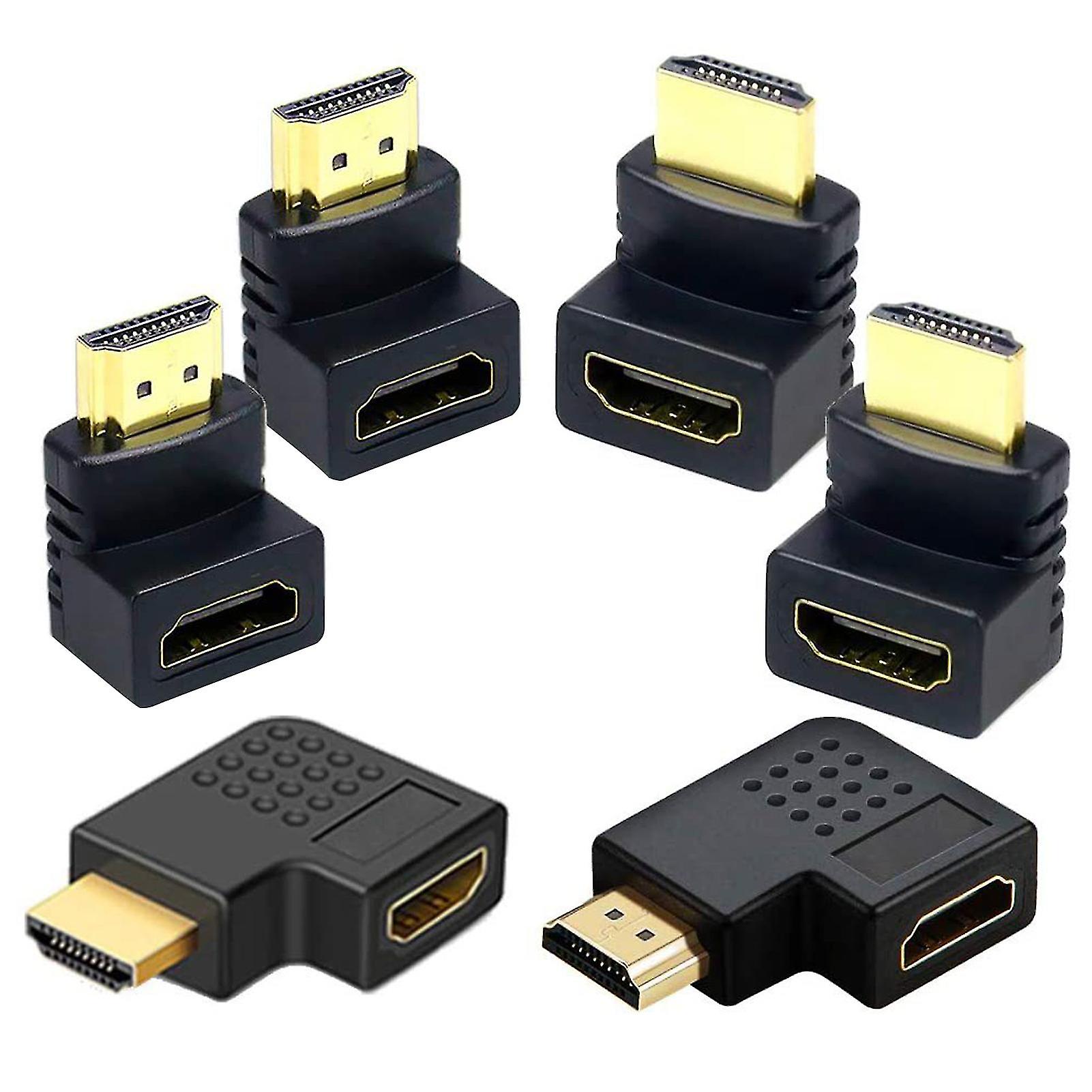Adaptador compatível com Hdmi de 6pcs 270 90 Graus Ângulo Reto Ouro Banhado 4k Hdmi Compatível com Hdmi Conversor feminino compatível com Hdmi para monitor