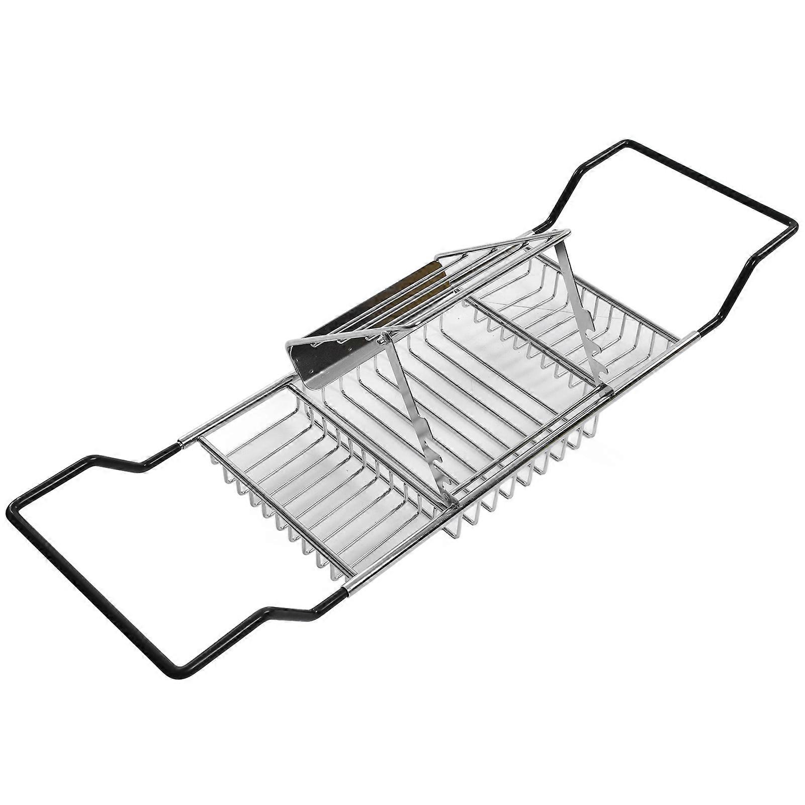 Metal Bathtub Rack Retractable Adjustable Removable Stand Bathroom ...